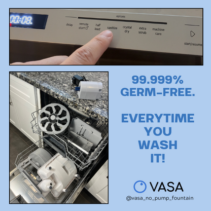 veterinarian recommends a dishwasher to clean cat water fountain